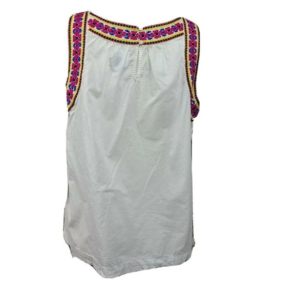 OLD NAVY White Embroidered Border Detail Sleeveless Top Womens Size L Large - Picture 3 of 6